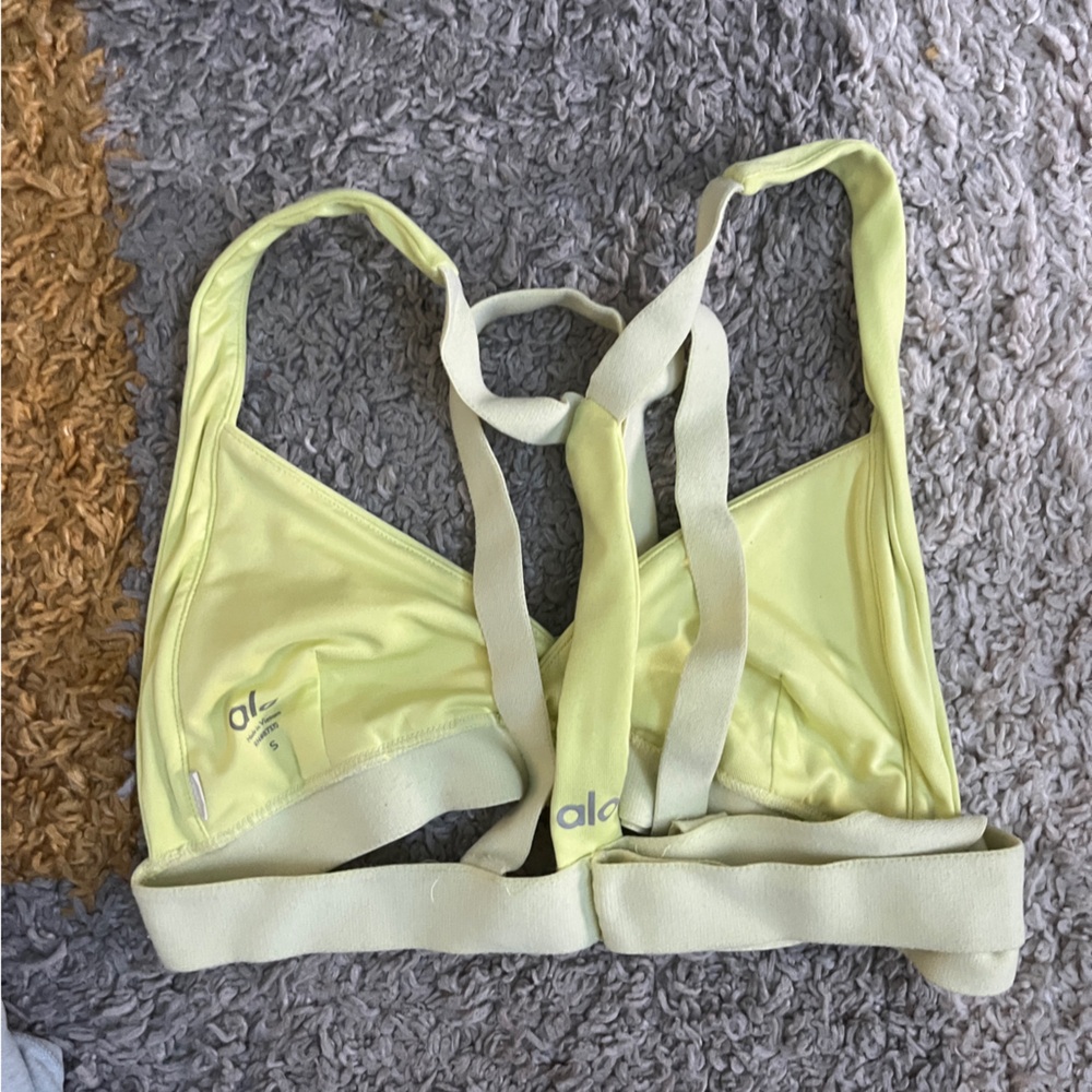 ALO Yoga Yellow Strappy Sports Bra